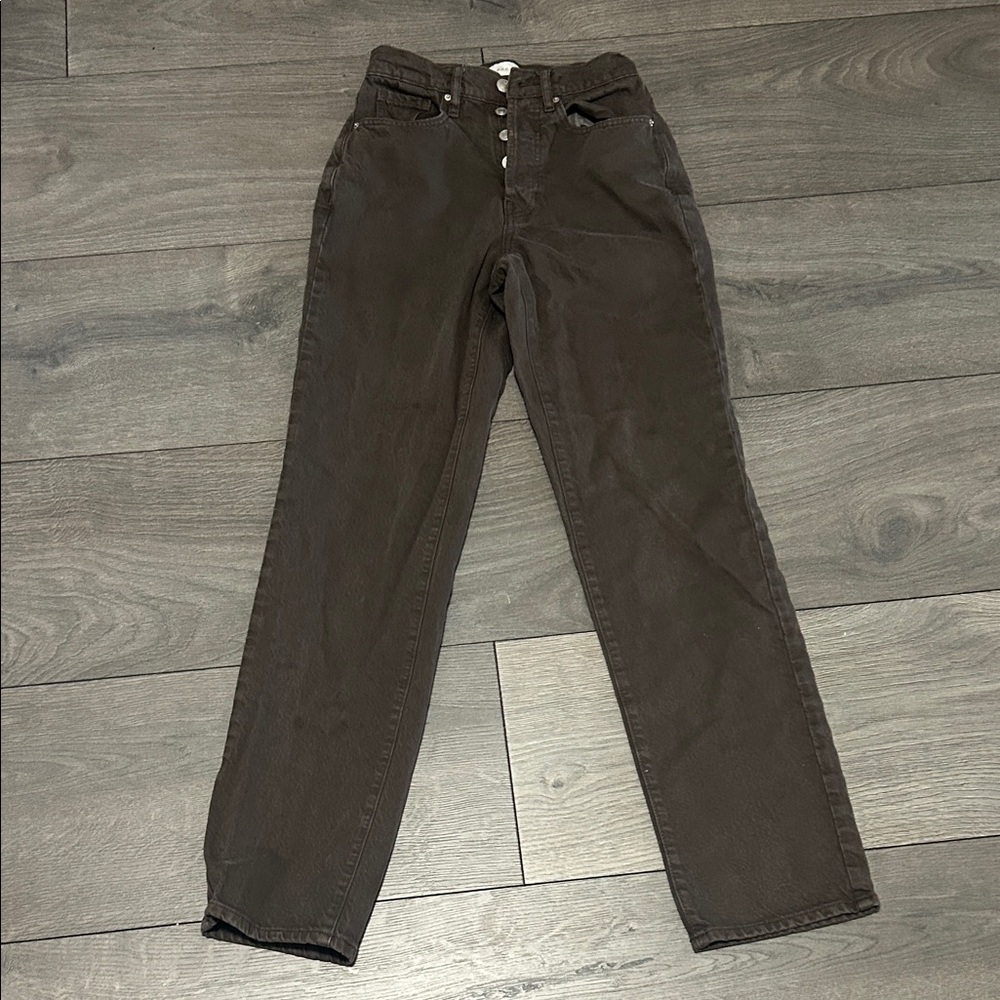 PacSun Dark Brown High-Rise Button-Fly Jeans